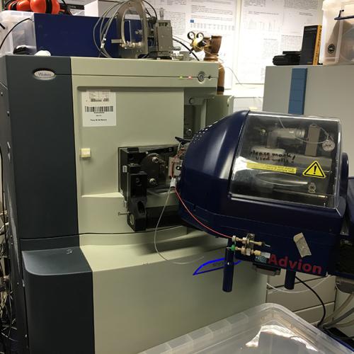 Image of a Synapt G1 with an Advion nanospray source